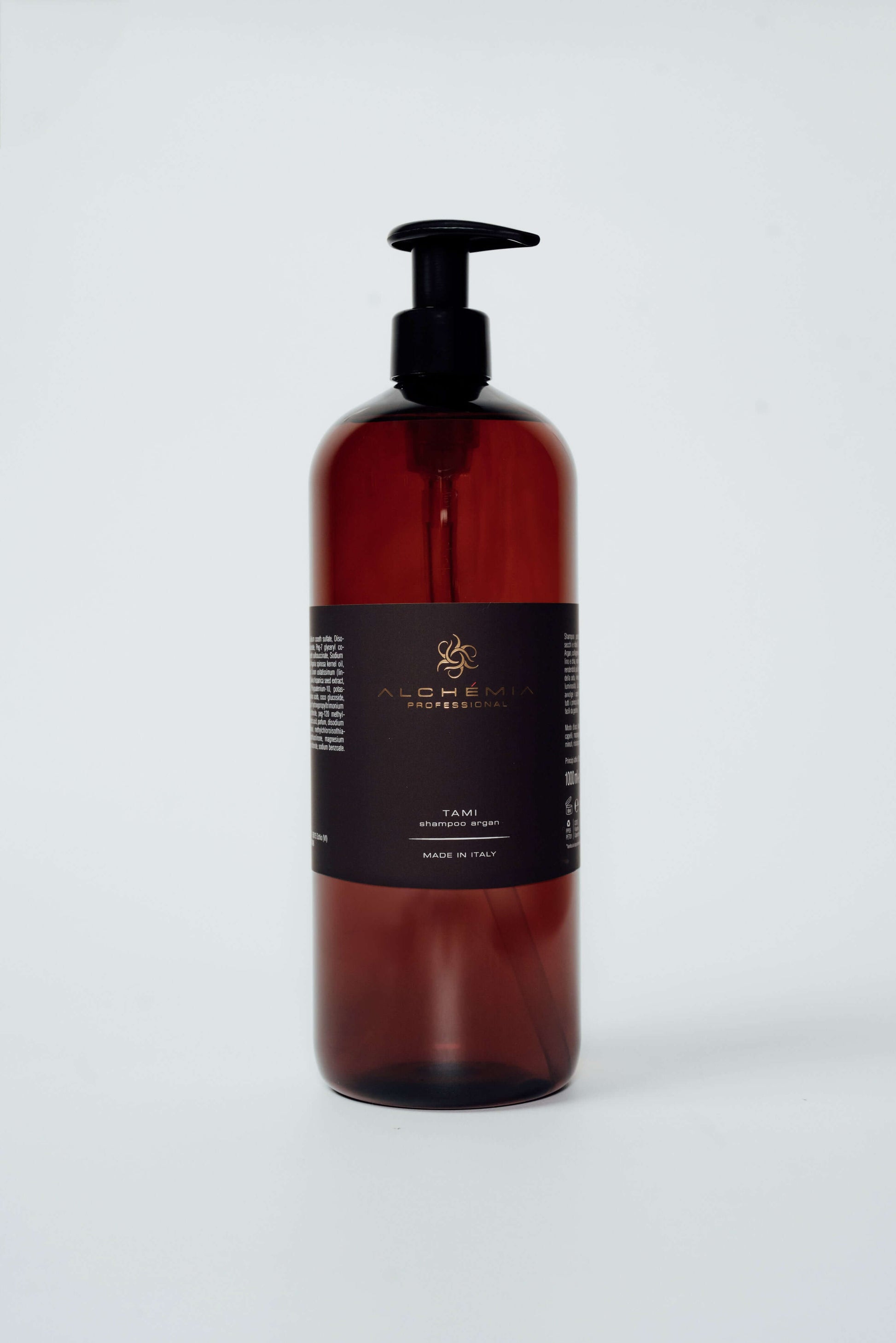 Shampoo Argan per capelli secchie e ribelli in bottiglia da 1000ml con erogatore, formulato con olio di Argan.